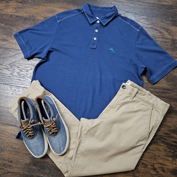Tommy Bahama Tropicool IslandZone Pique Polo Shirt LargeSize Large GUC - Picture 3 of 7